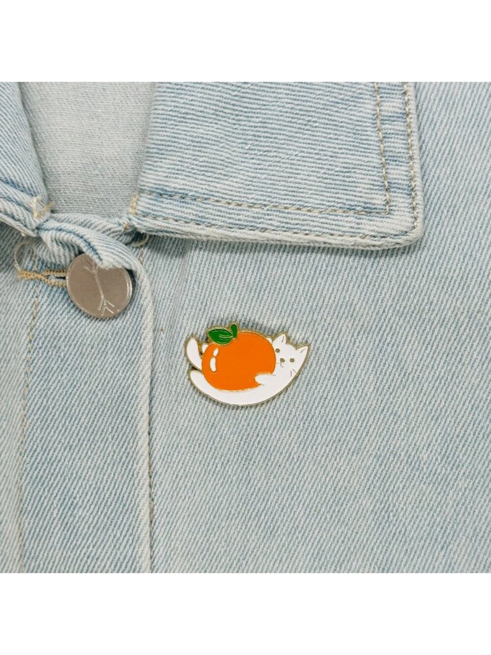 ☀️Enamel Pins Orange Kitty Cute Cat Cartoon Kitten Hat Pins Lapel Pin Brooch New